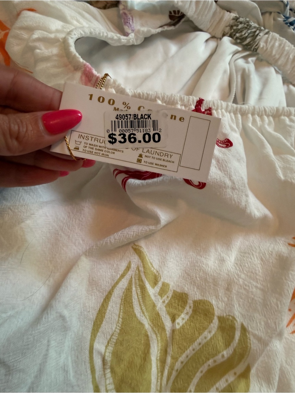 Strapless White Beach Print Mini Dress - Picture 5 of 5
